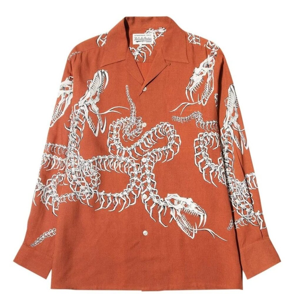 NWT WACKO MARIA GUILTY PARTIES HAWAIIAN SHIRT L/S ( TYPE-6 ) SZ LARGE